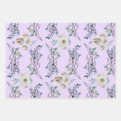 Winterurlaub Hochzeit Rose Muster Salbei Geschenkpapier Set (Vorderseite)