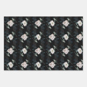 Winterurlaub Hochzeit Rose schwarz Muster Geschenkpapier Set (Vorderseite 3)
