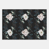 Winterurlaub Hochzeit Rose schwarz Muster Geschenkpapier Set (Vorderseite 2)
