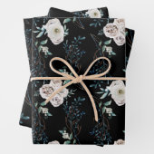 Winterurlaub Hochzeit Rose schwarz Muster Geschenkpapier Set (Beispiel)