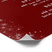 Winterurlaub Hochzeitsfreude Bar-Menü-Zeichen Poster (Ecke)