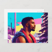 Winterurlaub Hunk 01 Postkarte (Vorne/Hinten)