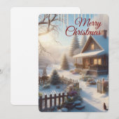 Winterurlaub Hütte Feiertagskarte (Vorne/Hinten)