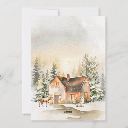 Winterurlaub Hütte Frohe Weihnachten (Rückseite)