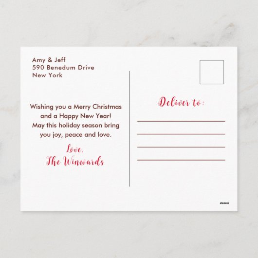 Winterurlaub Hütte Frohe Weihnachten (Rückseite)