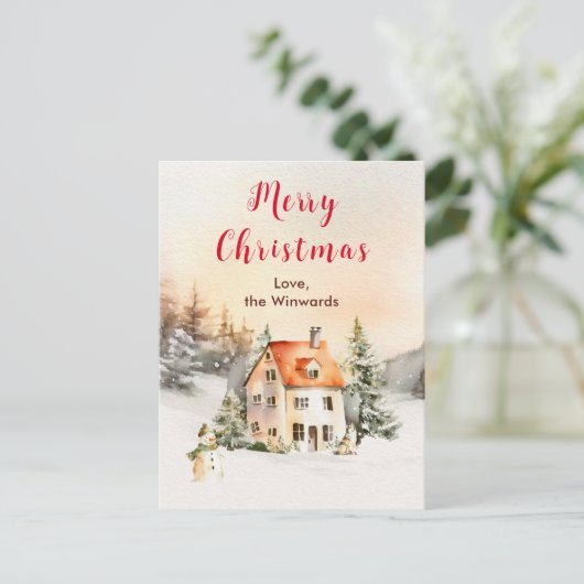 Winterurlaub Hütte Frohe Weihnachten (Stehend Vorderseite)