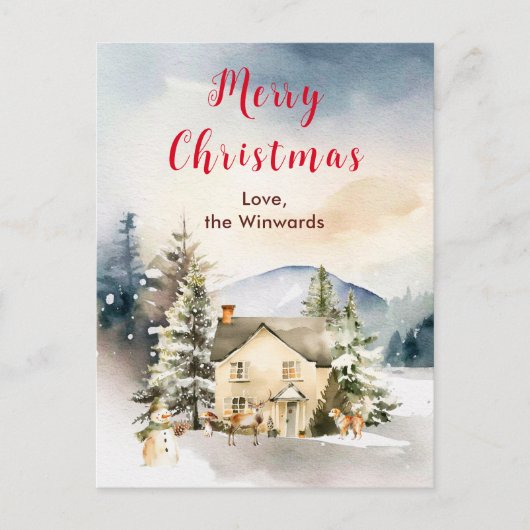 Winterurlaub Hütte Frohe Weihnachten (Vorderseite)