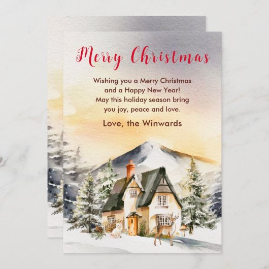 Winterurlaub Hütte Frohe Weihnachten (Vorne/Hinten)