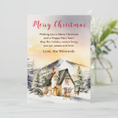 Winterurlaub Hütte Frohe Weihnachten (Stehend Vorderseite)