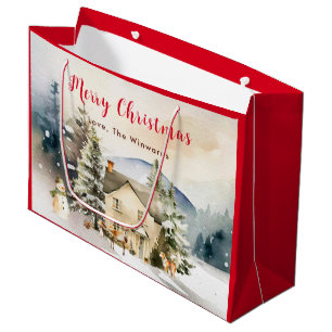 Winterurlaub Hütte Frohe Weihnachten Große Geschenktüte
