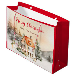 Winterurlaub Hütte Frohe Weihnachten Große Geschenktüte