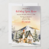 Winterurlaub Hütte Offenes Haus Einladung (Vorderseite)