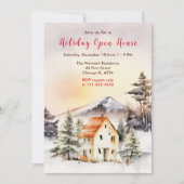 Winterurlaub Hütte Offenes Haus Einladung (Vorderseite)