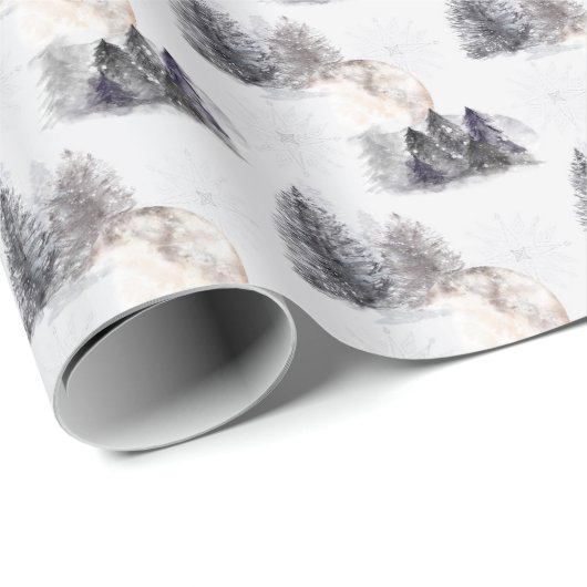 Winterurlaub im Aquarell Geschenkpapier (Rolleneckpunkt)