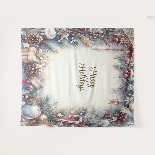 Winterurlaub im Hintergrund Wandteppich (Vorderseite (Horizontal))