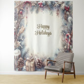 Winterurlaub im Hintergrund Wandteppich (Beispiel)