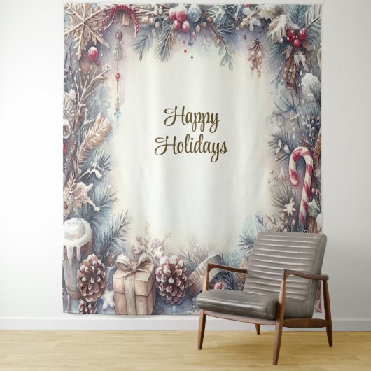 Winterurlaub im Hintergrund Wandteppich (Beispiel)