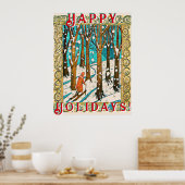 Winterurlaub im Mittelalter Poster (Küche)