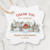 Winterurlaub im Snowy Village Danke für Ihre Ankun Geschenkanhänger (Vorderseite)