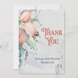 Winterurlaub in Aquarell Poinsettia Dankeskarte