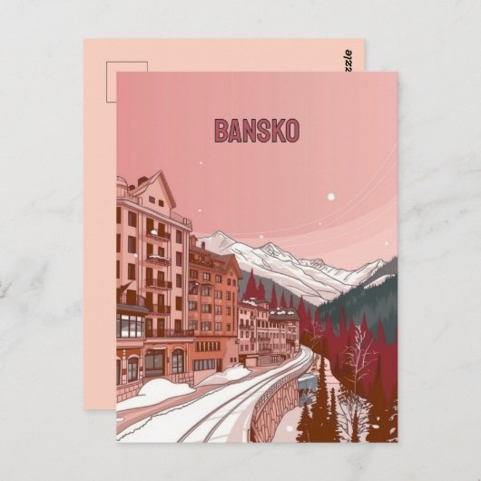 Winterurlaub in Bansko Postkarte (Vorne/Hinten)