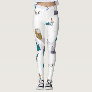 Winterurlaub in den Alpen: Aktive Menschen nahtlos Leggings