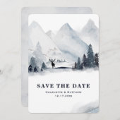 Winterurlaub in den Bergen retten Datum Save The Date (Vorne/Hinten)