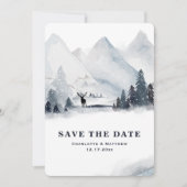 Winterurlaub in den Bergen retten Datum Save The Date (Vorderseite)