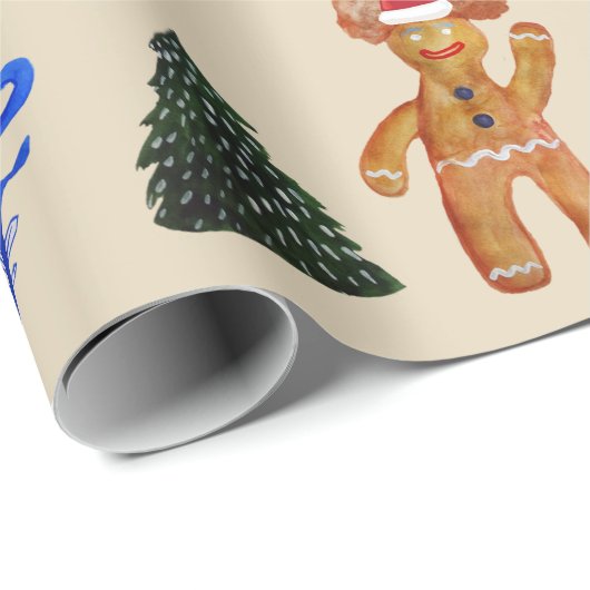 Winterurlaub in Papierform Geschenkpapier (Rolleneckpunkt)