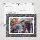 Winterurlaub-Kalkboard Foto Postkarte (Vorne/Hinten)