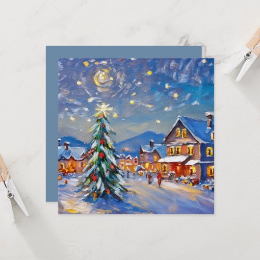 Winterurlaub Karte (Vorderseite/Rückseite Beispiel)