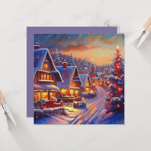 Winterurlaub Karte (Vorderseite/Rückseite Beispiel)