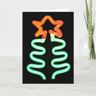 Winterurlaub-Karte: "Frohe (Neon) Weihnachten "