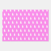 Winterurlaub Kiefernwald heißes rosa Muster Geschenkpapier Set (Vorderseite 3)