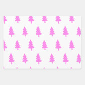 Winterurlaub Kiefernwald heißes rosa Muster Geschenkpapier Set (Vorderseite 2)