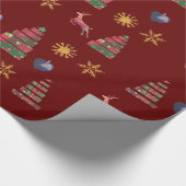 Winterurlaub Kunstmuster Geschenkpapier (Ecke)