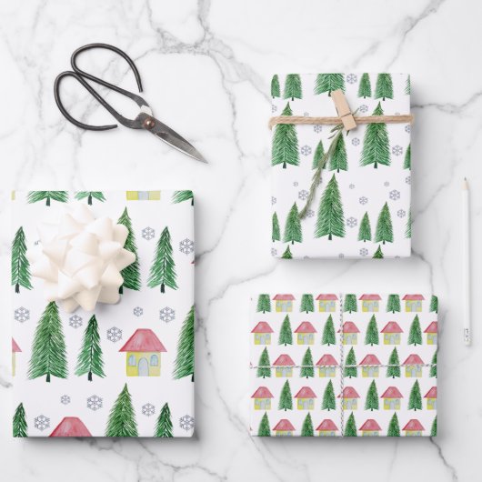 Winterurlaub Land Schönheit Geschenkpapier Set (Vorderseite)