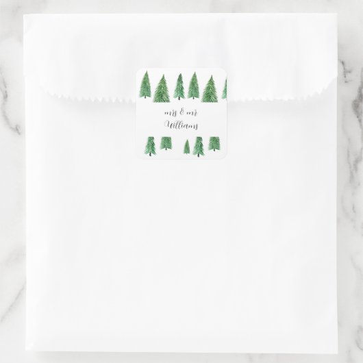 Winterurlaub Land Schönheit Quadratischer Aufkleber (Tasche)