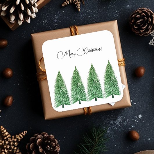 Winterurlaub Land Schönheit Quadratischer Aufkleber