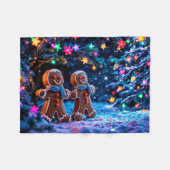Winterurlaub Lebkuchen Weihnachtskunst Fleecedecke (Vorderseite (Horizontal))