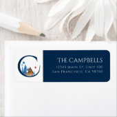 Winterurlaub | Letter C Monogram Address Label (Insitu)