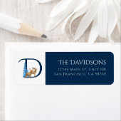 Winterurlaub | Letter D Monogram Address Label (Insitu)