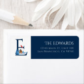 Winterurlaub | Letter E Monogram Address Label (Insitu)