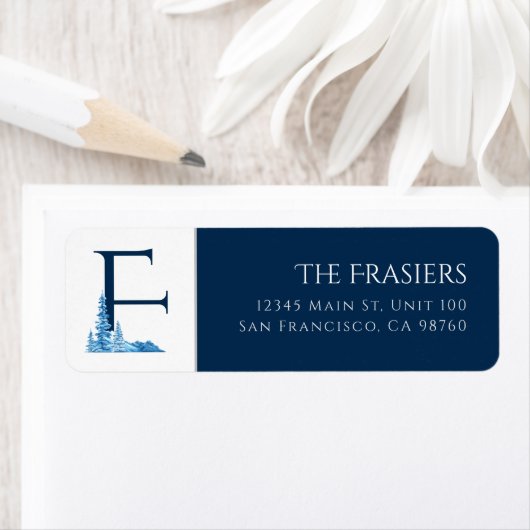 Winterurlaub | Letter F Monogram Address Label (Insitu)