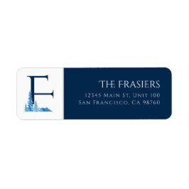 Winterurlaub | Letter F Monogram Address Label
