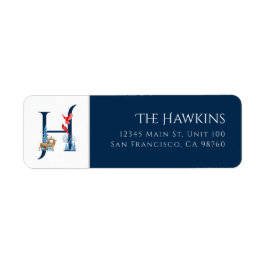 Winterurlaub | Letter H Monogram Address Label