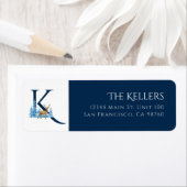 Winterurlaub | Letter K Monogram Address Label (Insitu)