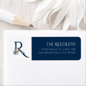 Winterurlaub | Letter R Monogram Address Label (Insitu)