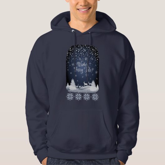 Winterurlaub Märchen Fantasy Snowy Forest Hoodie (Vorderseite)