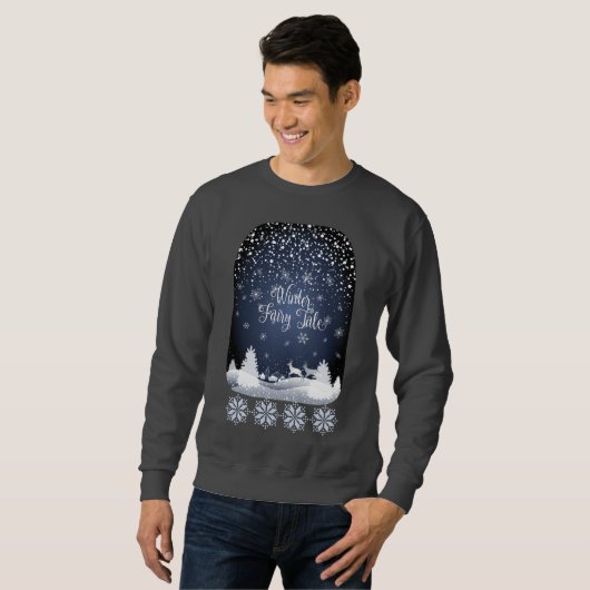 Winterurlaub Märchen Fantasy Snowy Forest Sweatshirt (Vorne ganz)